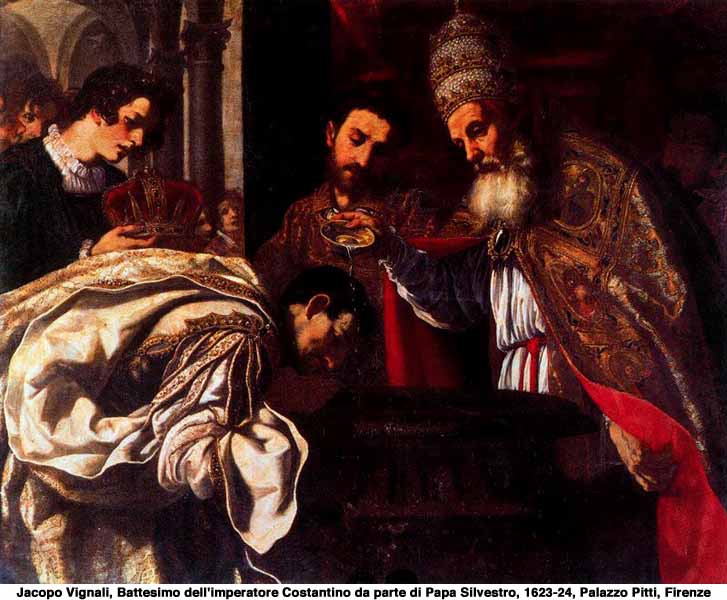 San Silvestro battezza l'imperatore Costantino